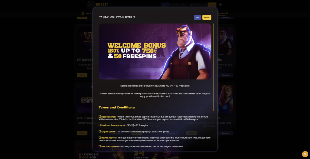 Welcome Bonus donbet