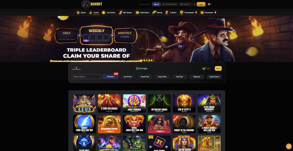 Donbet casino games
