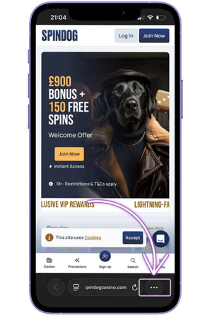 iOS Safari menu button