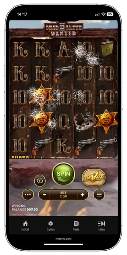 Dead or Alive 3 Wanted mobile slot interface iOS Android UK