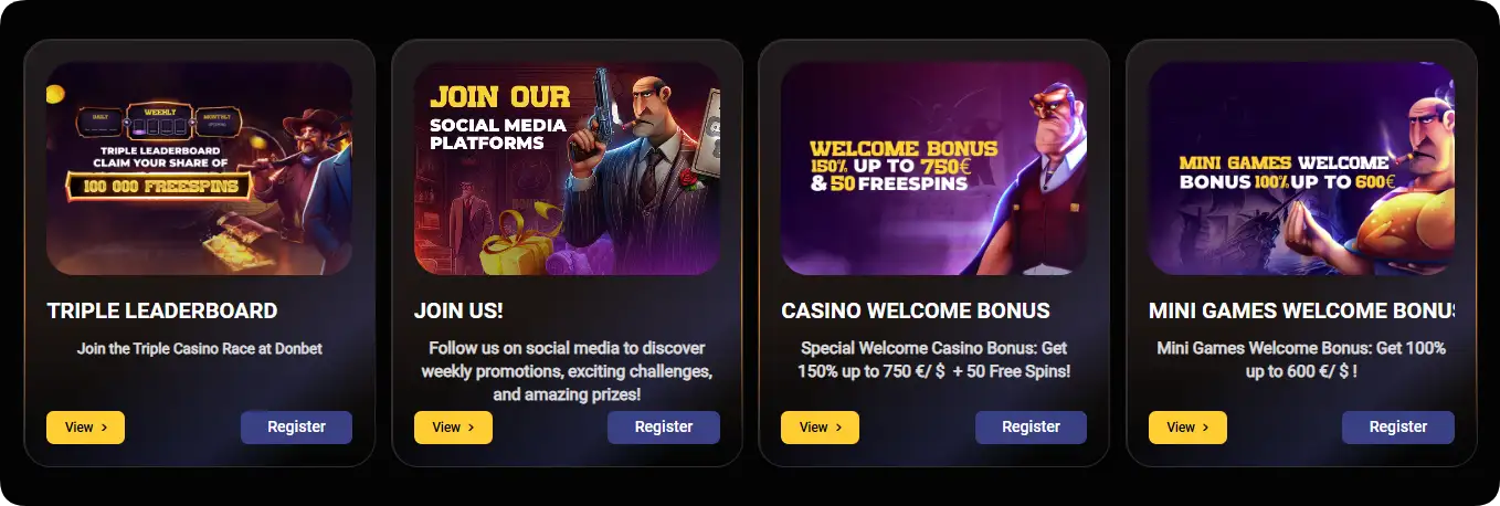 Donbet Casino promo code and welcome bonus