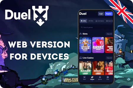 Duel Casino Web version for devices