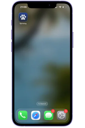 Spindog app icon on home screen