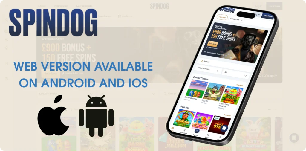 Spindog mobile casino interface