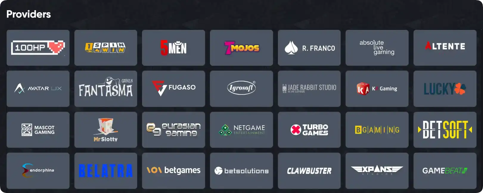 Britsino Casino official game providers BGaming Onlyplay TrueLab UK