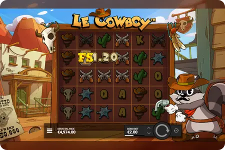 Le Cowboy Hacksaw Gaming cluster pays gameplay UK