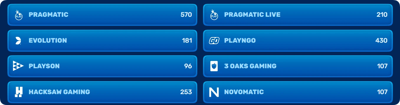 Spinfin Casino game provider logos UK