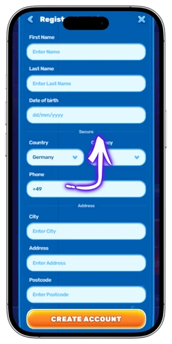 Spinfin Casino registration step 4 UK