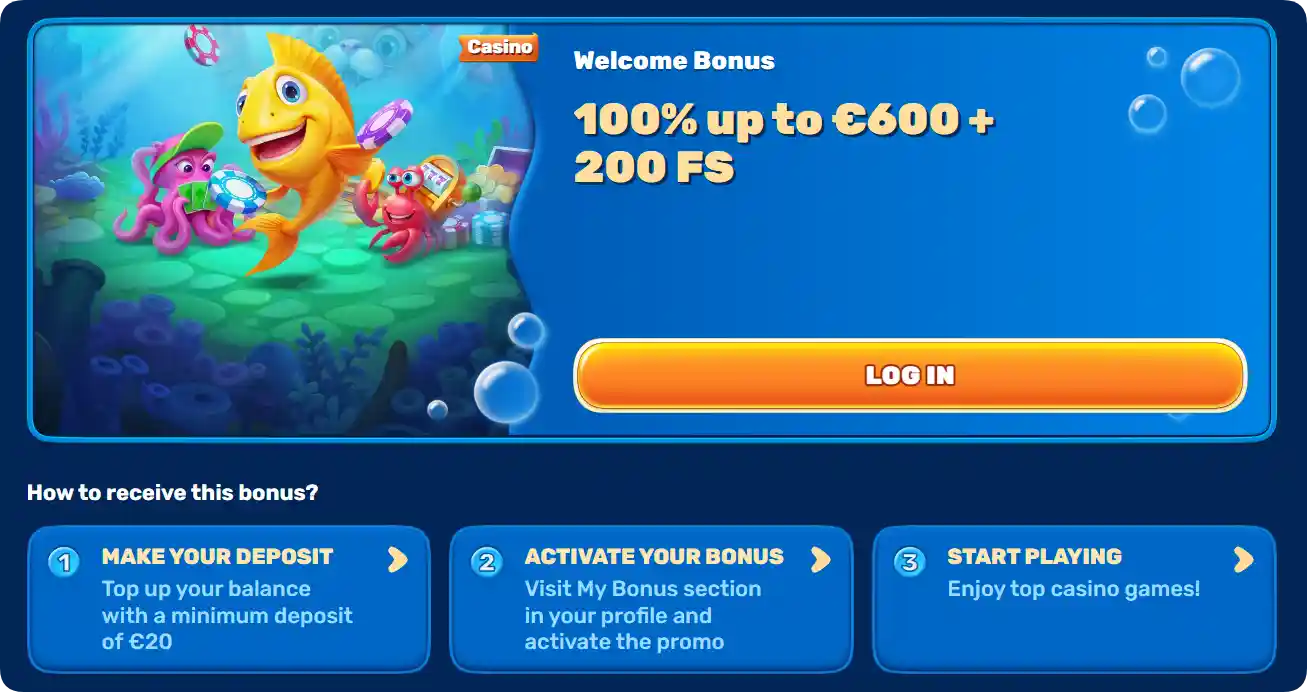 Spinfin Casino welcome bonus free spins UK