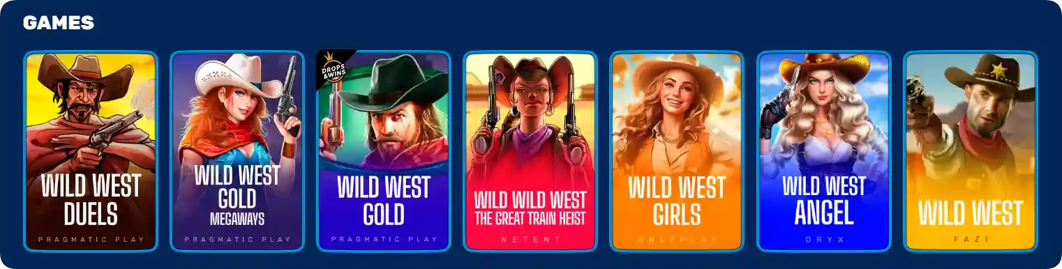 Spinfin Casino wild west slots section UK